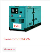 100 KVA - 150 KVA Diesel Generator for Hire